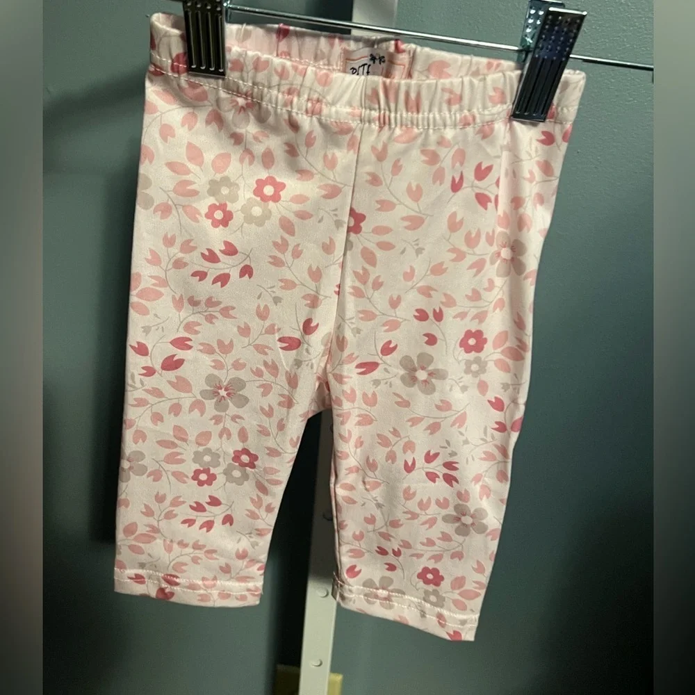 Pete and Lucy Pink Leopard Ruffle Tank Top and Floral Capris NWT 6-12 months